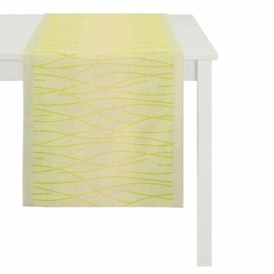 Tischläufer APELT "7902 Loft Gold", grün (grün, gelb), B:48cm L:140cm, Polyester, Tischdecken