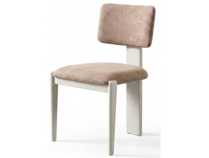 JVmoebel Stuhl Modern Esszimmerstuhl Polster Stuhl Lehnstuhl Beige Stoff Holz Design (1 St)