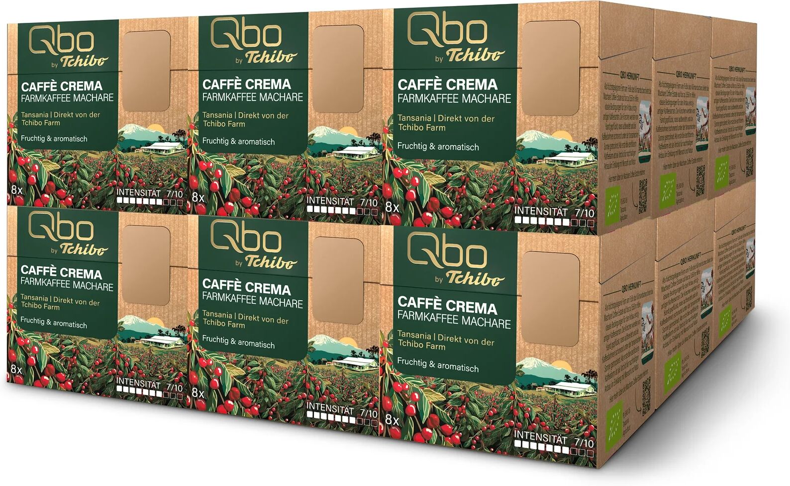 Qbo Caffè Crema Farmkaffee Machare - 144 Kapseln - Intensität: 7/10
