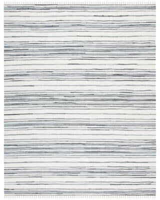 SAFAVIEH Handmade Rag Rug with Fringe Valborg Casual Stripe Cotton Rug with Fringe