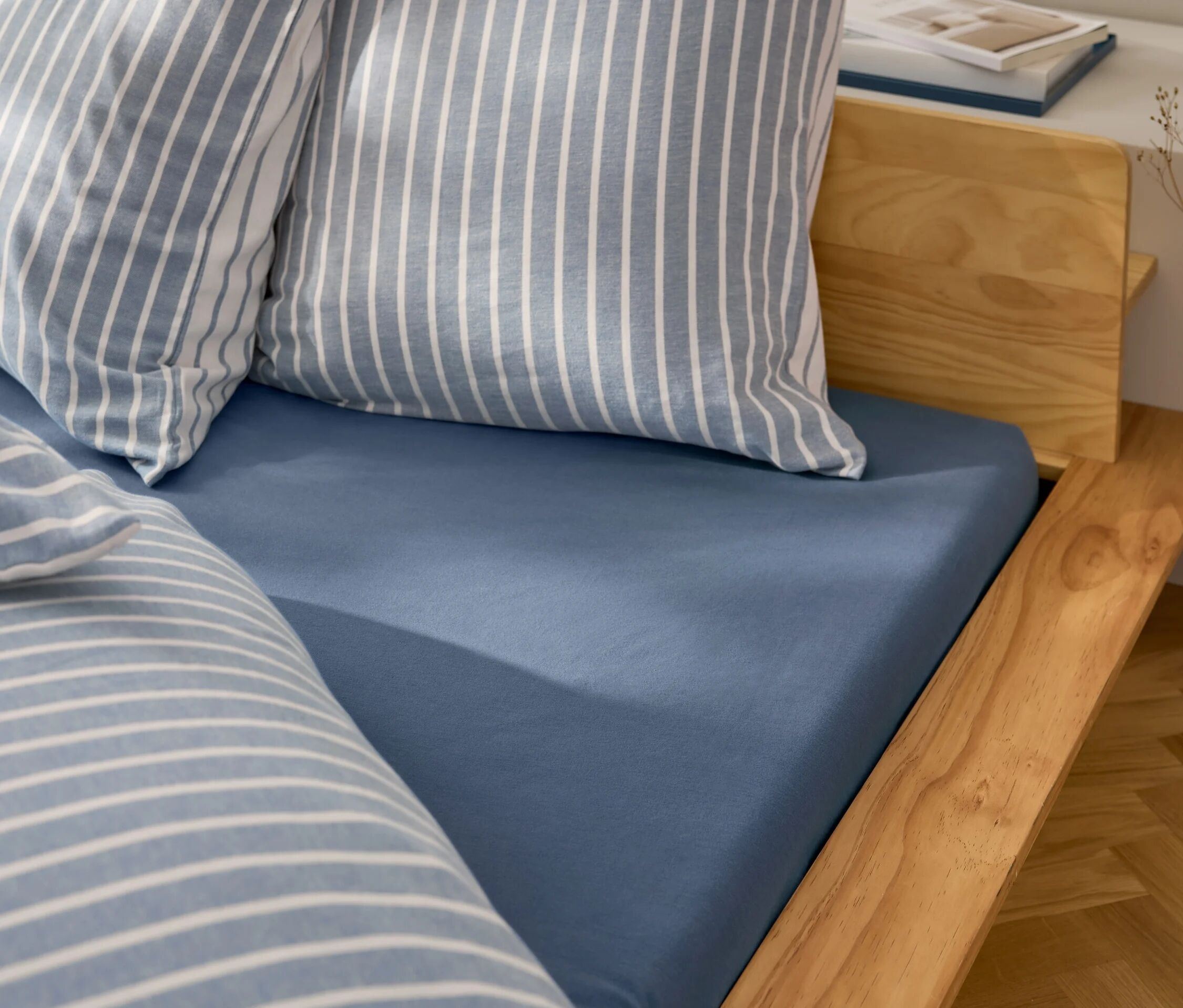 Tchibo - Biber-Fixleintuch - blau