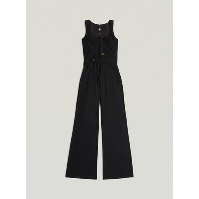 Jumpsuit G-STAR "High Waist Jumpsuit", Damen, Gr. S, Normalgrößen, schwarz (dk schwarz), Obermaterial: 100% Polyester, Overalls Jumpsuit