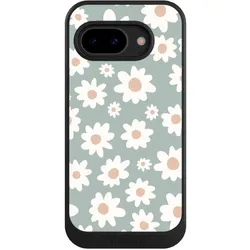 Nivocase Hülle für Google Pixel 9a Handyhülle NIVOcore Case Schwarz Blumen Gänseblume Muster (Google Pixel 9a), Smartphone Hülle, Schwarz