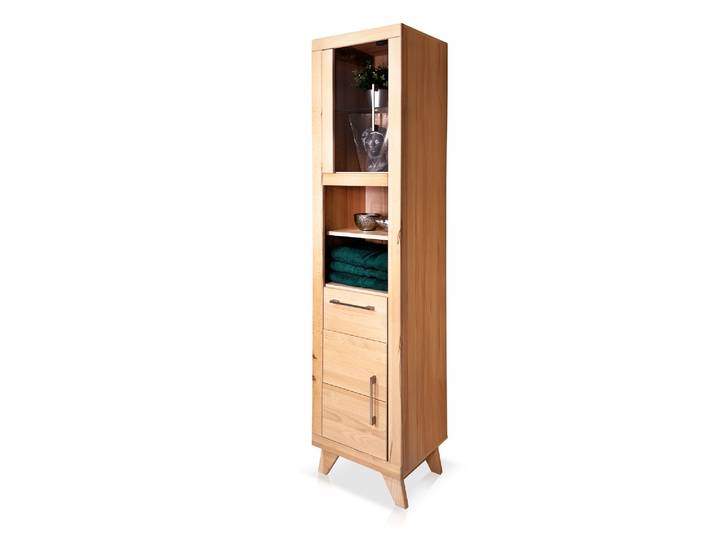 OZEANA Hochschrank II fürs Badezimmer, Material teilmassiv, Buche