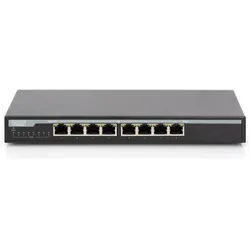 Digitus 8-Port PoE GB Desktop Switch (8 Ports), Netzwerk Switch, Schwarz