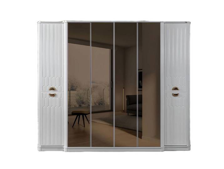 Xlmoebel Kleiderschrank Moderner weißer Holzschrank mit viel Stauraum für Ihr Schlafzimmer (1-St., Kleiderschrank) Hergestellt in Europa
