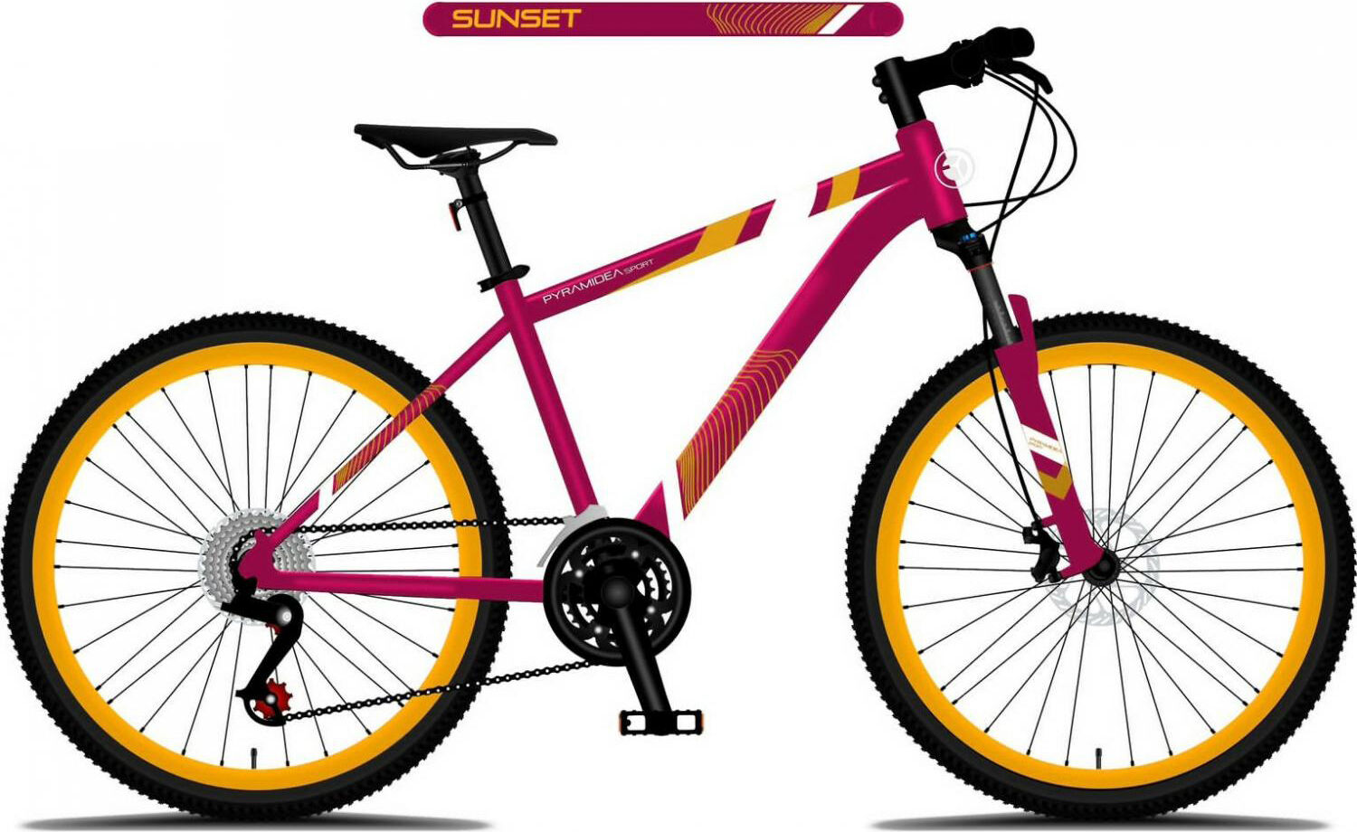 pyramidea Mb001sun Bicicletta Donna Mountain Bike Mtb Ruote 26" Cambio Shiming Colore Fucsia - Mb001sun