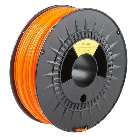 RS PRO RS Fluorescent Orange PLA 2.85mm 1kg (PLA, 1000 g, 2.85 mm) (8320309)