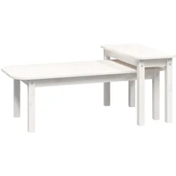 vidaXL 2-tlg. Couchtisch-Set Weiß Massivholz Kiefer