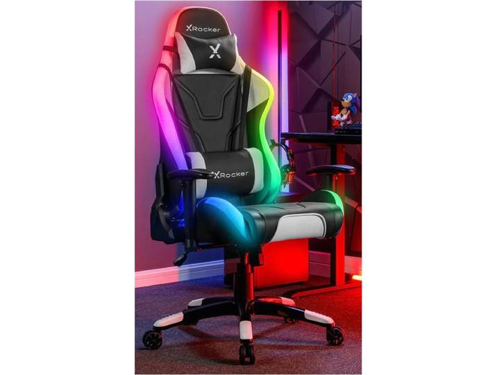 X Rocker Agility eSports RGB, PC-Gamingstuhl, 110 kg, Gepolsterter, ausgestopfter Sitz, Gepolsterte, ausgestopfte Rückenlehne, Android, iOS, Schwarz/Grau