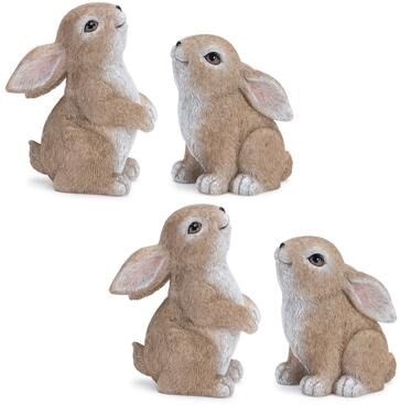 Melrose International Woodland Bunny Figurine (Set of 4)
