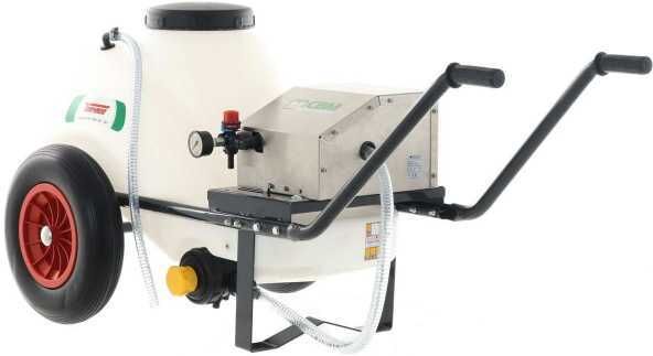 AgriEuro TOP-LINE Comet CBM 1200 HP - Kit pompa a batteria per irrorazione e carrello - 120L