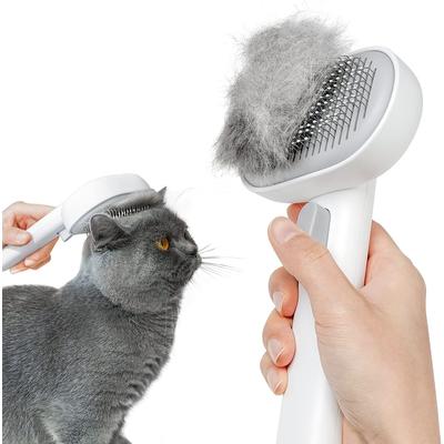 Happy Pet Pantry Self Cleaning Cat Brush For Shedding And Grooming Comb For Long & Short Hair Cats Self Cleaning Cat Brush For Shedding And Grooming Comb For Long & Short Hair Cats