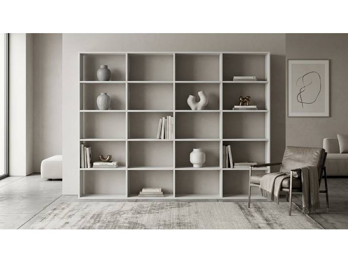 Bibliotheksregal nach Maß - Regal mit vielen Optionen Premium Dekore Weiß­grau