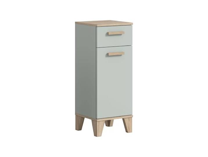 xonox.Home Armoire de Salle de Bain Semi-Haute Star - Armoire midi - 34 x 87 x 31 cm - Vert Clair/chêne Clair