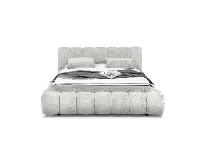 Trendstore Eleine Polsterbett in Bouclé, optional mit Lattenrost und Matratzen - Bouclé Cremona 01 ivory - Basis Modell Schlafzimmer, Doppelbett, trendiger Bezug in Bouclé, weiche Polsterung, optional mit Lattenrost und Matratzen Modern, Zeitlos