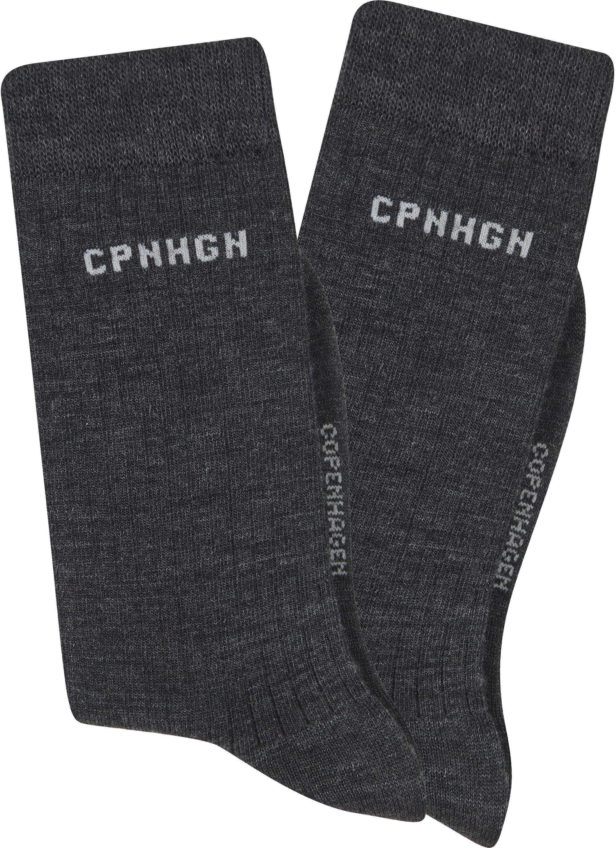 Basicsocken COPENHAGEN STUDIOS, Damen, Gr. 39-42, grau (2x anthrazit meliert), Wolle, unifarben, elastisch, Socken Basicsocken, gerippt, mit wärmender Wolle 2x anthrazit meliert 39-42