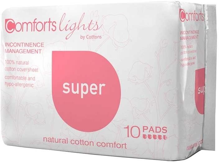 Cottons Organic Compresa Incontinencia Super 100% Algodón 10 Unidades