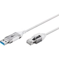 Ethernet-Adapterkabel USB-A 3.2 Gen1 > RJ-45, Slim weiß, 3 Meter