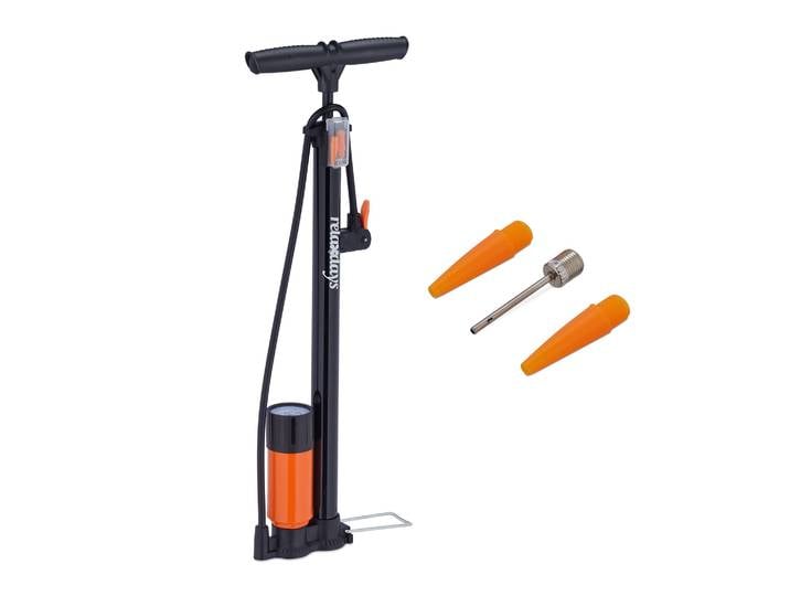Standpumpe mit Manometer Orange-Schwarz