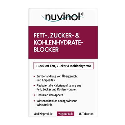 Nuvinol Fett- & Zucker- Kohlenhydrateblock.Tabl. 45 St Tabletten
