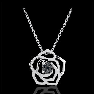 Edenly Collier Frische - Wahrhaftige Rose - WeiÃŸgold und schwarze Diamanten -