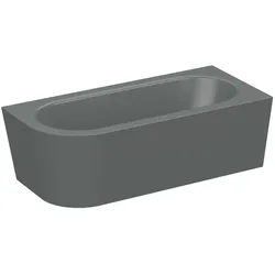Bette BetteSilhouette Badewanne Eck Starlet V, 1750x800x420/575 mm, Smoke, glasierter Titan-Stahl, 2-Sitzer, Schürzen-Badewanne