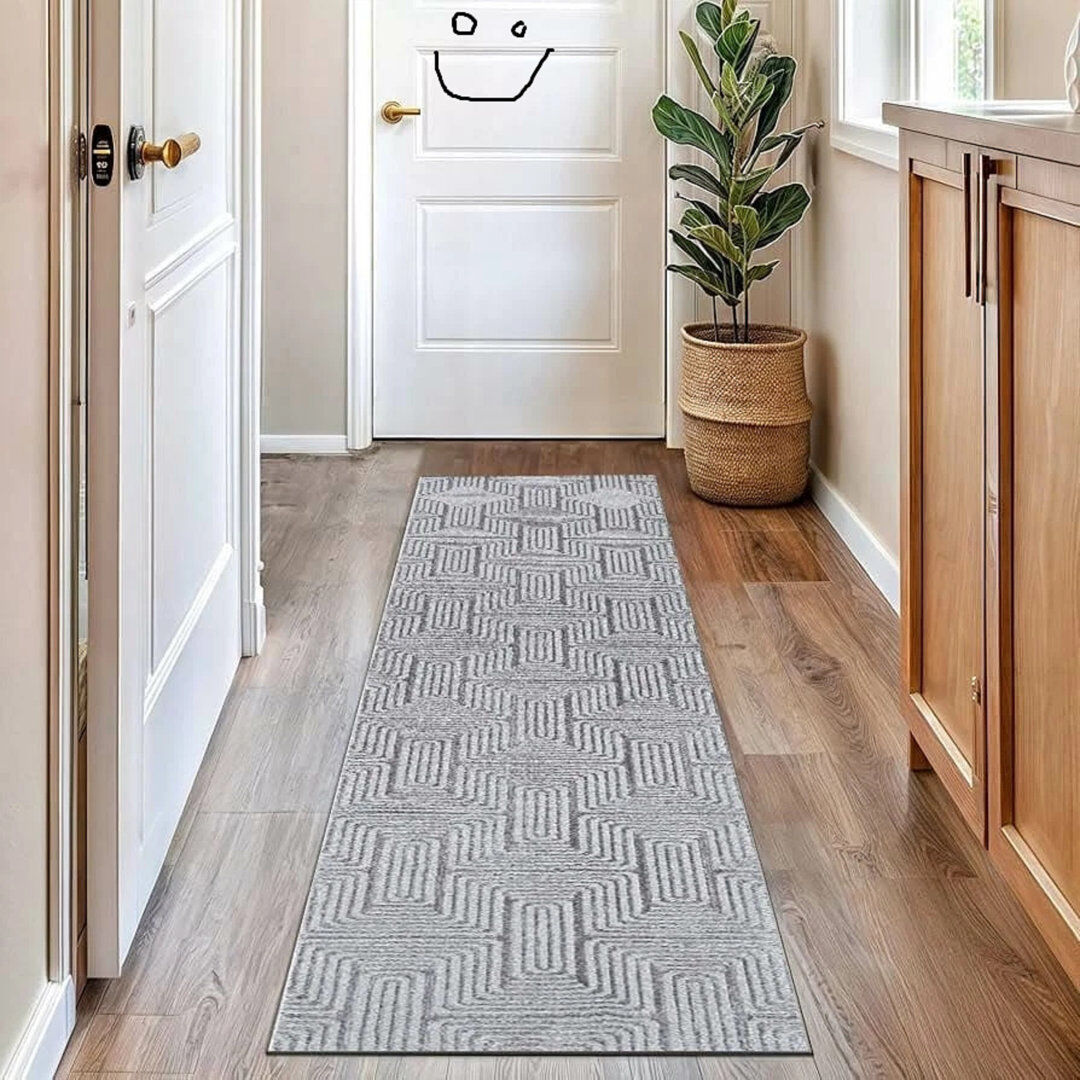 Metro Modern Geometric Area Rug Abstract Textured Carpet For Living Room Bedroom Special Size Long Hallway Rug Floor Mats Small Door Mats Silver Rectangle 120 x 170 cm