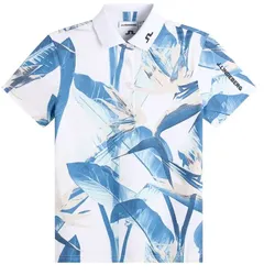 J.Lindeberg Golf TT Floral Damen Polo weiss/blau