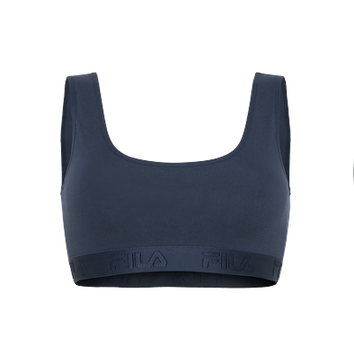Bügelloser BH FILA, Damen, Gr. S, N-Gr, blau (navy), Obermaterial: 95% Baumwolle, 5% Elasthan, BHs, elastisches Unterbrustband, Baumwollmix
