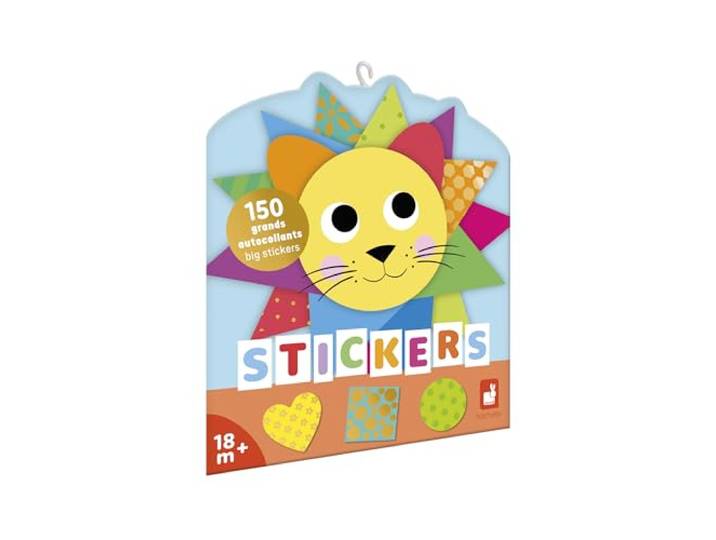 Janod - 150 grote stickers - ideaal vanaf 18 maanden - geometrische vormen - creatieve vrije tijd voor kinderen - fijne motoriek en concentratie - J09194