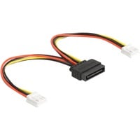 Strom-Adapterkabel SATA 15 Pin Stecker > 2x Floppy 4 Pin Buchse 15cm
