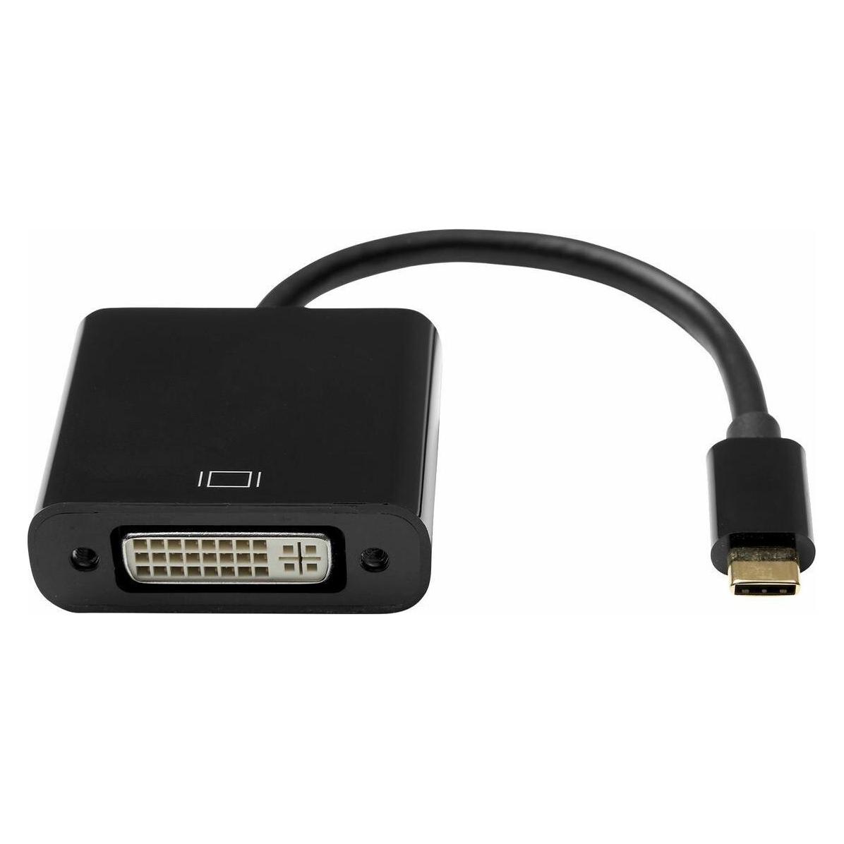 ProXtend USB-C (M) to DVI-I 24+5 (F) Adapter, Black 10m (USBC-DVI245-0001)