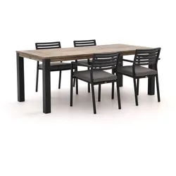 Bellagio Rumo/ROUGH-S 160 cm Gartenmöbel-Set 5-teilig Stapelbar