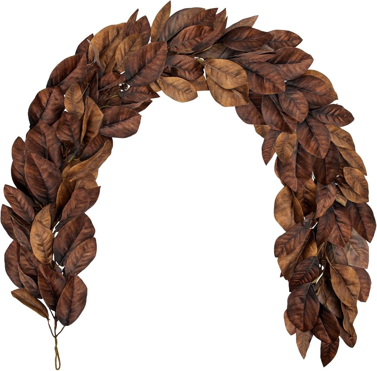 Kunstmatige magnolia-bladeren slinger voor herfstdecoratie, bruin