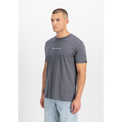 T-Shirt ALPHA INDUSTRIES "Foam ML T-Shirt", Herren, Gr. XXL, grauschwarz, Obermaterial: 100% Baumwolle, Shirts T-Shirt