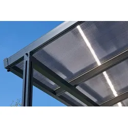 Gutta Einzelcarport Premium weiß/anthrazit Polycarbonat bronce Anthrazit