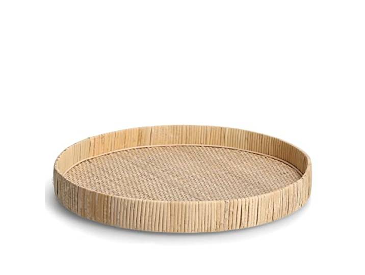 Zeller 25171 Dekotablett Nature, Rattan, ca. Ø 40 x 5 cm, Serviertablett, Dekoration, Naturprodukt