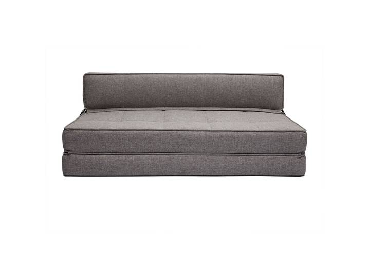 Chauffeuse 2 places convertible en tissu taupe KATY