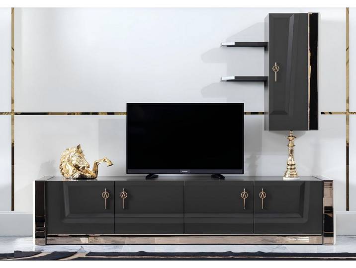 Xlmoebel Sideboard Design Lowboard für Wohnzimmer TV Möbel rtv Schrank Wohnwand (Wohnwand, 1 St., TV-Schrank mit Wandschrank), Made in Europa