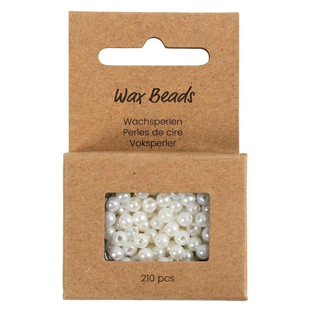 Creativ Company Perlen-Set Wachsperlen Weiss, 4 mm, Packungsgrösse: 210 (632111)