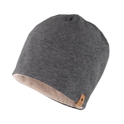 Beanie MAXIMO, Herren, Gr. 55/57, grau (carbonmeliert), Jersey, Baumwollmischung, Mützen Beanie, aus Jersey-Material, für lässige Looks