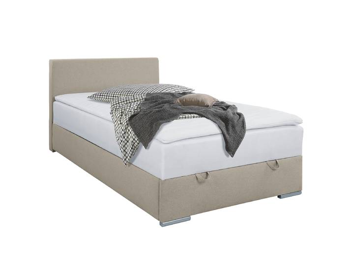 Lit boxspring Randas 120 x 200cm Tissu Cortina Beige/Marron