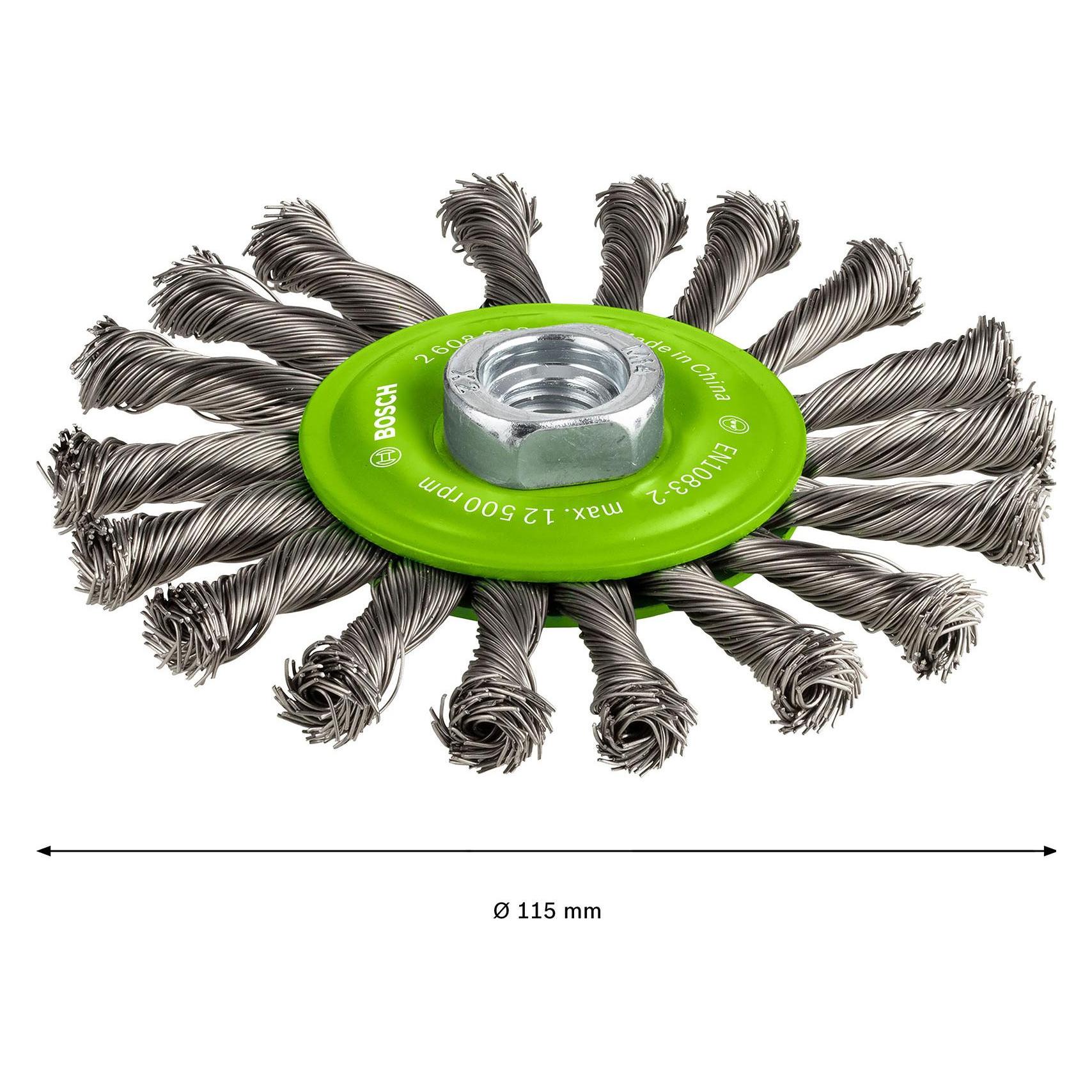 Bosch Professional Zubehör PRO Stainless Steel heavy Scheibenbürste, 115 x 0,5 mm, Gewinde (2608622106)
