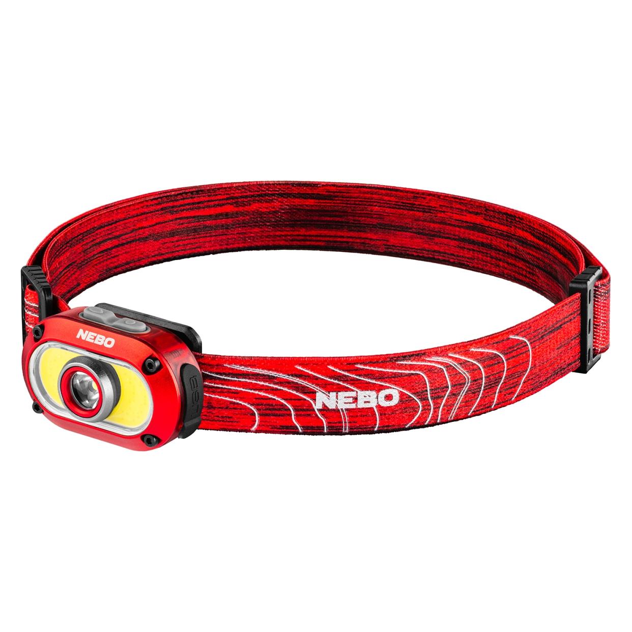 Nebo Mycro 550+ wiederaufladbare rote Stirnlampe, 550 lm (550 lm) (NEB-HLP-0027-H)