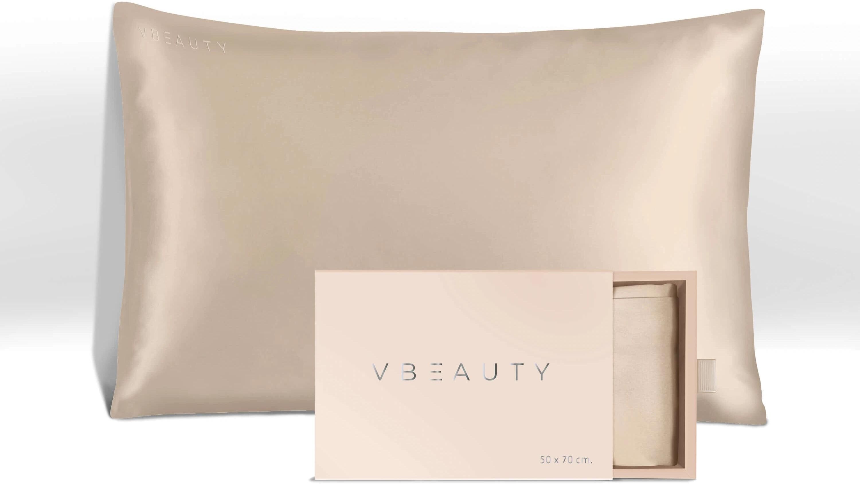 Kissenbezug "VBEAUTY Beauty Seidenkissen", Damen, Gr. 1 Stk., Seide, beige (champagner), Seide, Obermaterial: 100% Seide, Kissenbezüge Kissenbezug champagner 1 Stk., Seide