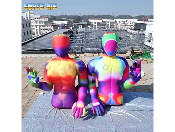 Modèle publicitaire personnalisé, modèle de personnage coloré, coloré pour la décoration avec souffleur
