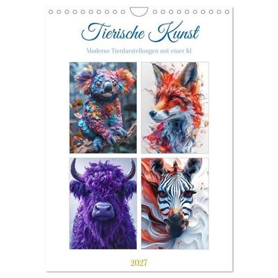 Tierische Kunst (Wandkalender 2027 DIN A4 hoch), CALVENDO Monatskalender