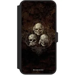 Nivocase Klapphülle für Apple iPhone 16 Pro Max Handyhülle aus Kunst Leder NIVOflip schwarz Art Gothic (Apple iPhone 16 Pro Max), Smartphone Hülle, Schwarz