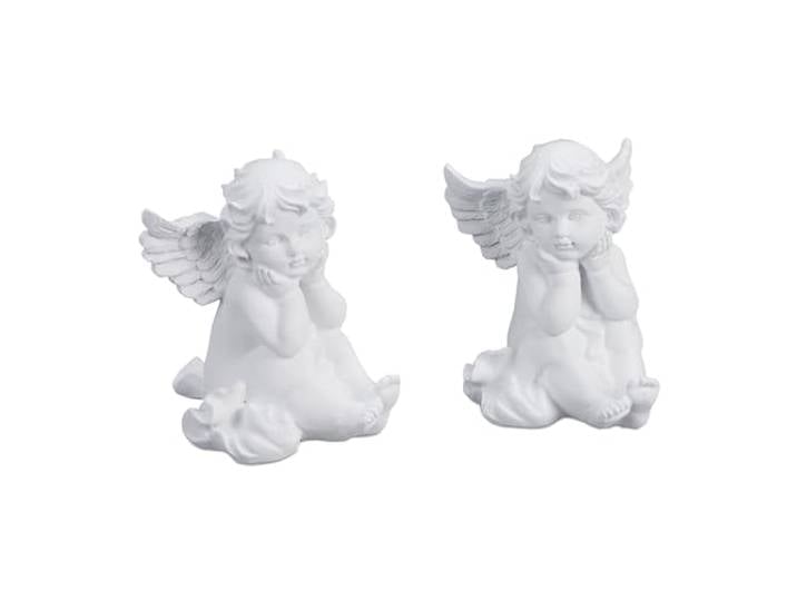 Relaxdays Décoration pour Une Tombe\, Lot de 2\, polyrésine\, résistante aux intempéries et au Gel\, HLP 10x7x9 cm\, Blanche
